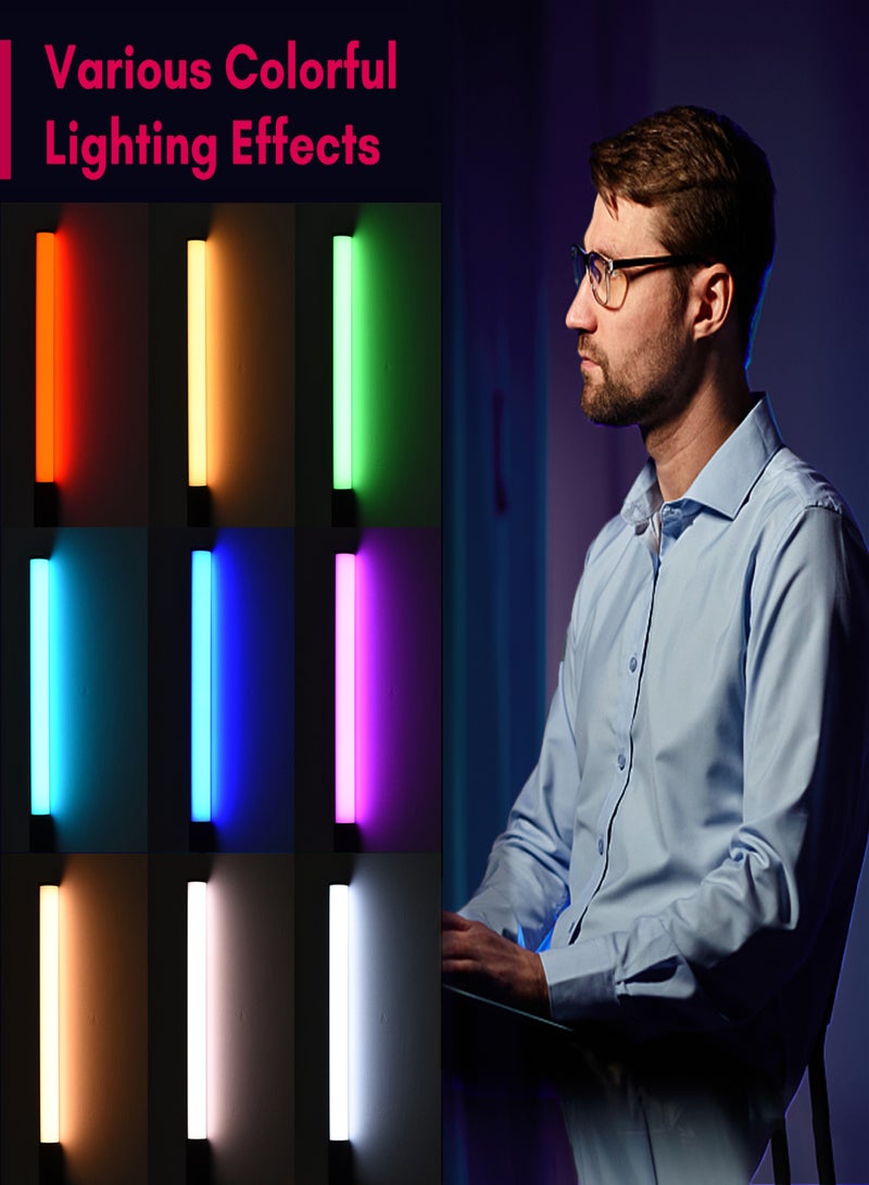أندوير مصباح فيديو LED أنبوبي RGB محمول باليد W150RGB-II، قابل للتعتيم من 2500 كلفن إلى 9000 كلفن، مع 20 تأثيرًا ضوئيًا، وبطارية مدمجة، وشاشة LCD، مثالي للبث المباشر للفيديوهات، وتصوير المنتجات، وتصوير البورتريه. - Image 2